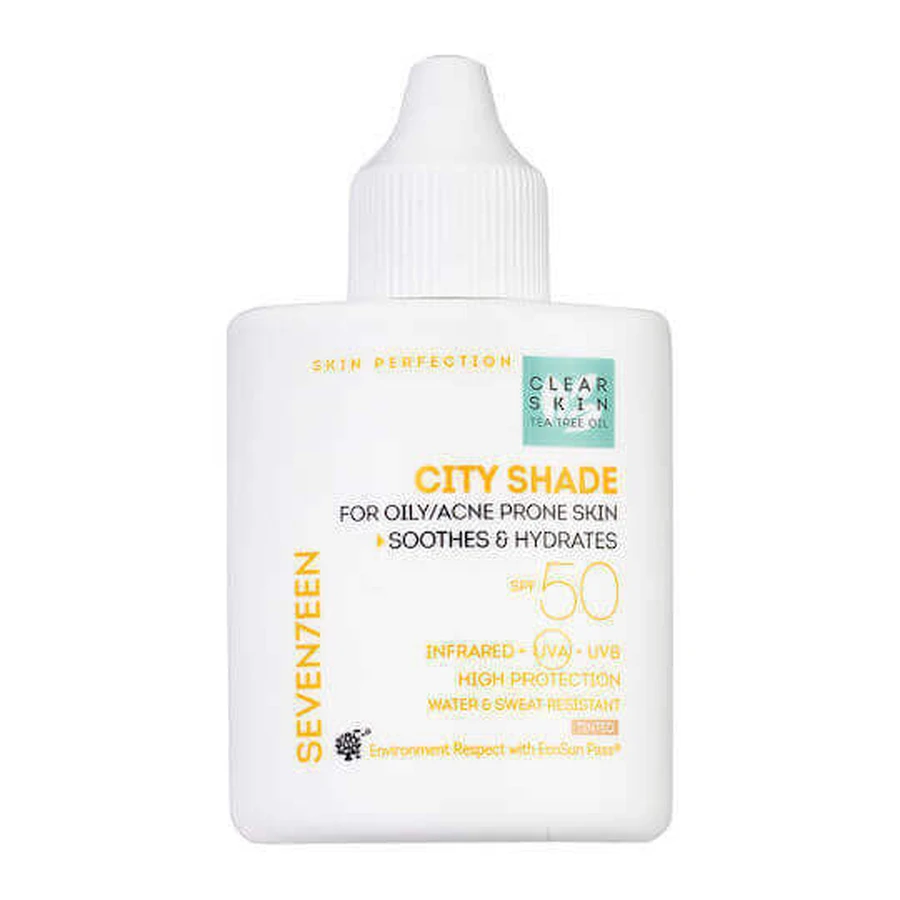 Сонцезахисний крем для обличчя Seventeen City Shade SPF50 з пігментом 35 мл: ціни та характеристики
