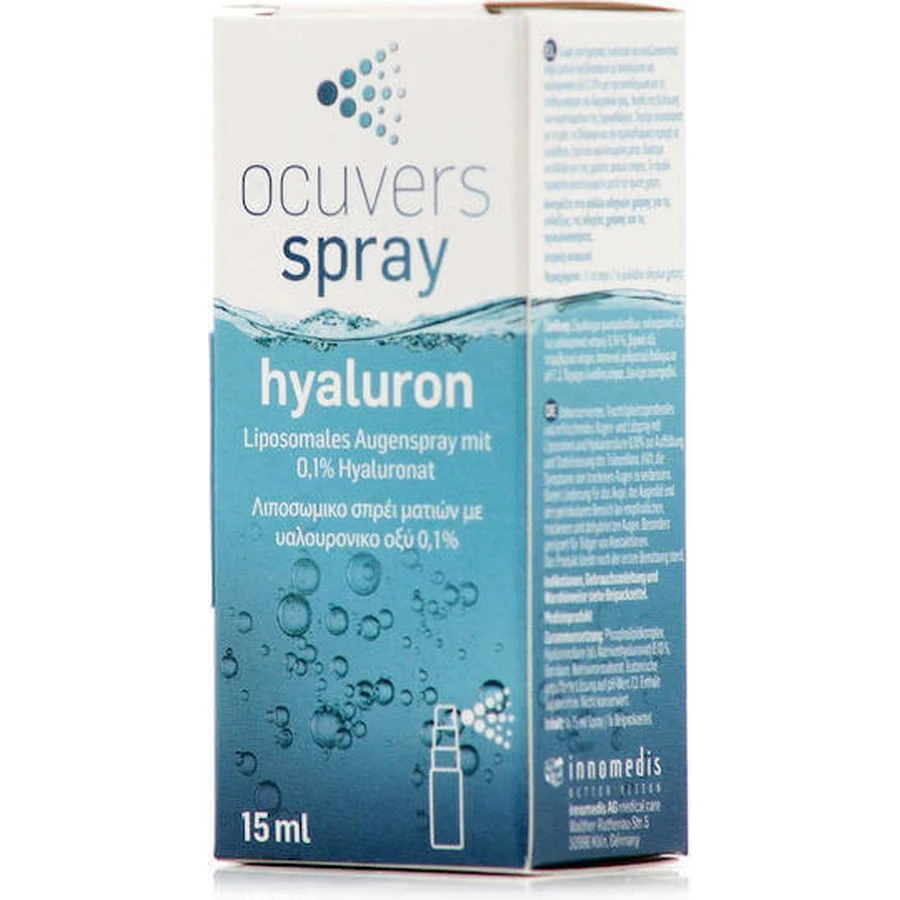Ocuvers Ocuvers Hyaluron Гиалурон Гиалуроновая кислота Офтальмологический спрей для сухих глаз 15 мл: цены и характеристики