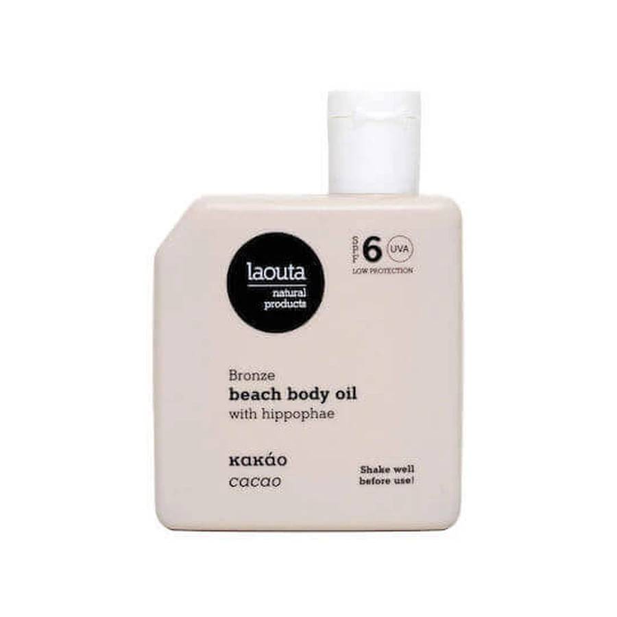 Laouta Natural Products Гіппофай та какао сонцезахисна олія для тіла SPF6 100мл: ціни та характеристики