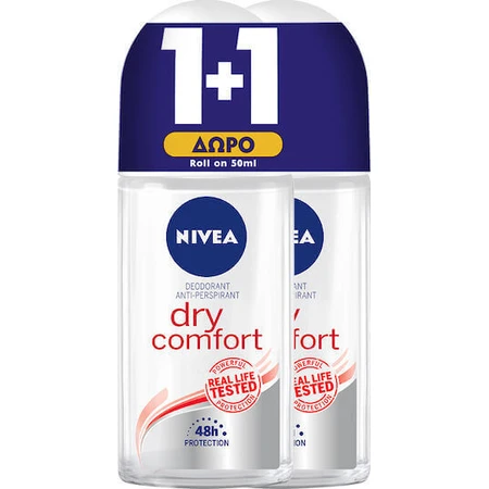 Дезодорант-антиперспірант Nivea Сухий комфорт 48 годин у рулоні 2х50мл: ціни та характеристики