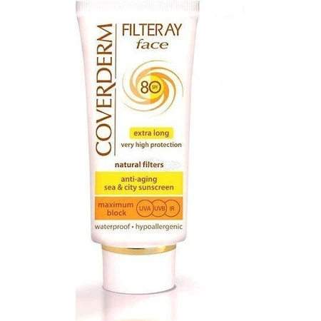 Coverderm Filteray Водостойкий солнцезащитный крем для лица SPF80 50 мл: цены и характеристики