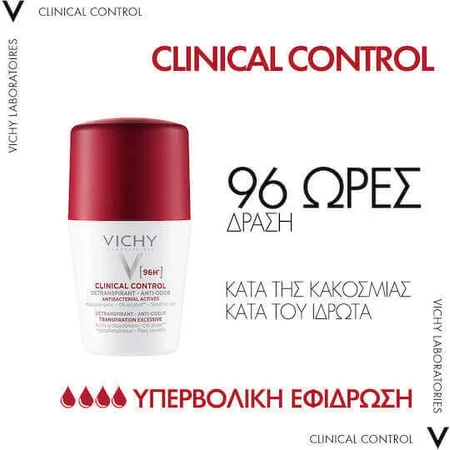 Vichy Clinical Control Deodorant 96h in Roll-On 50ml: цены и характеристики