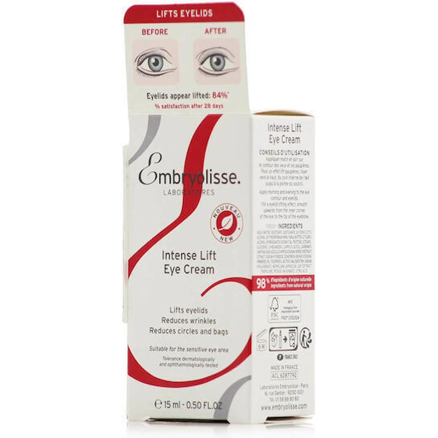 Embryolisse Intense Lift Anti-Wrinkle Eye Cream с гиалуроновой кислотой для чувствительной кожи 15 мл: цены и характеристики