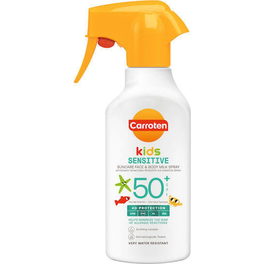 Морквяний Sensicare Водостійкий дитячий сонцезахисний крем-емульсія SPF50 270мл 80603: ціни та характеристики