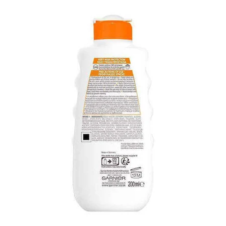 Garnier Ambre Solaire Ультразволожуючий водостійкий сонцезахисний крем для тіла SPF50 200 мл: ціни та характеристики