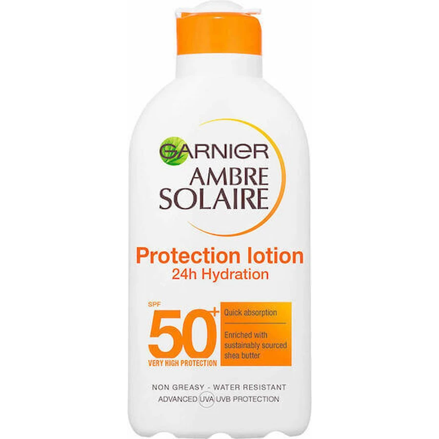 Garnier Ambre Solaire Ультразволожуючий водостійкий сонцезахисний крем для тіла SPF50 200 мл: ціни та характеристики