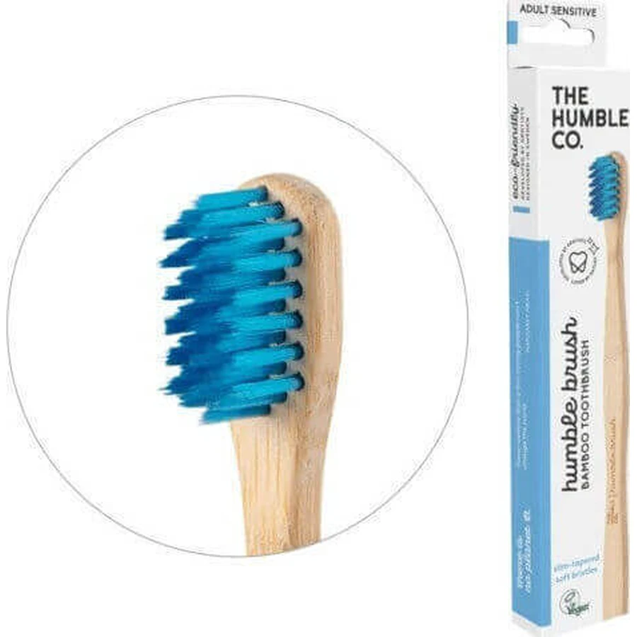 The Humble Co. Humble Brush Взрослая чувствительная зубная щетка бежево-голубая: цены и характеристики