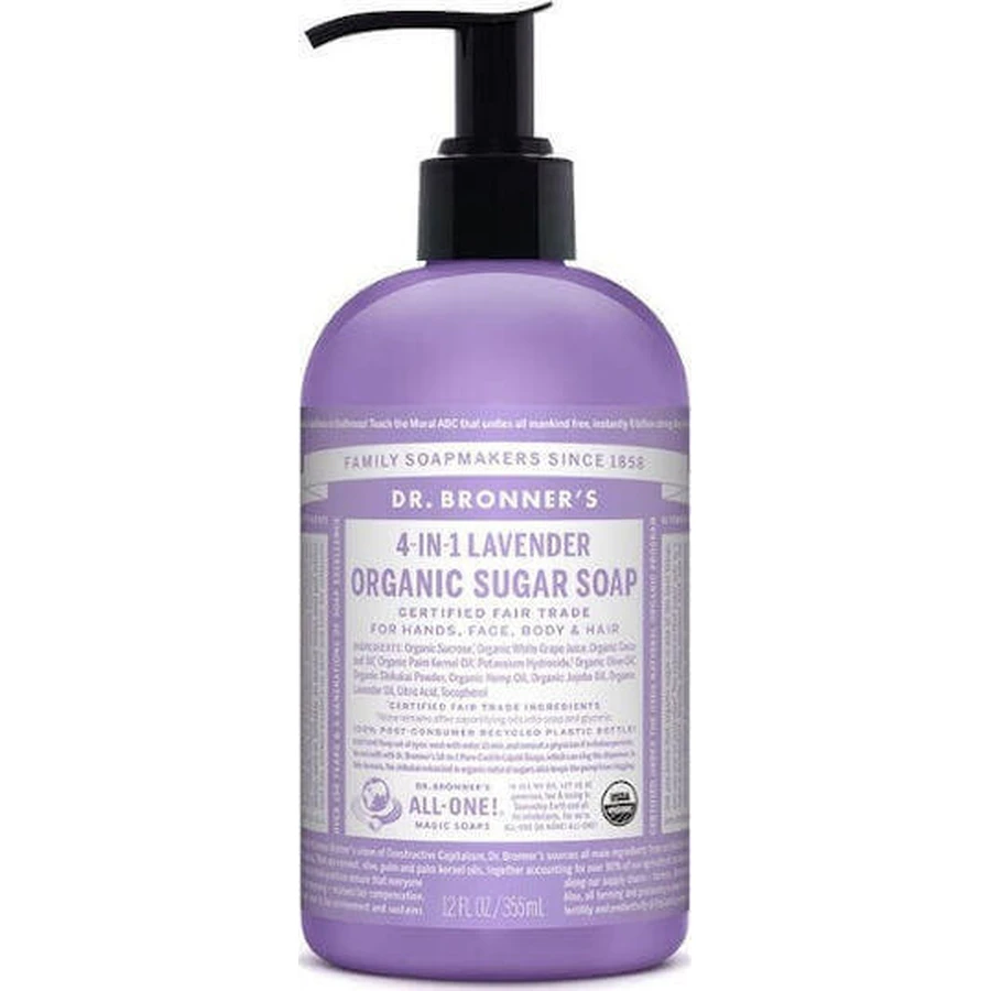 Органічне цукрове мило Dr Bronner's Organic Sugar Soap для миття рук, тіла та волосся 355 мл: ціни та характеристики