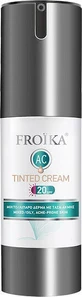 Froika AC Tinted Light 24 Hour Tinted Day Moisturising Face Cream with SPF20 против пятен и акне с гиалуроновой кислотой 30 мл