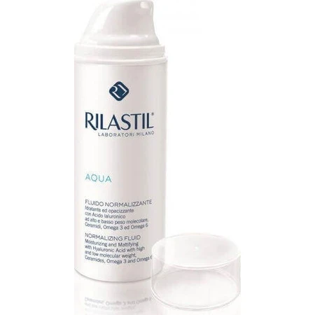 Rilastil Aqua 24h Зволожуючий та регулюючий флюїд для обличчя з гіалуроновою кислотою та пребіотиками 50мл: ціни та характеристики