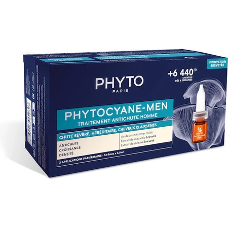 Phyto Phytocyane Phytocyane Traitement Ампула для волосся проти випадіння волосся для чоловіків 12х5мл: ціни та характеристики