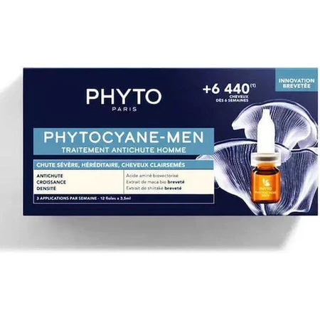 Phyto Phytocyane Phytocyane Traitement Ампула для волосся проти випадіння волосся для чоловіків 12х5мл: ціни та характеристики