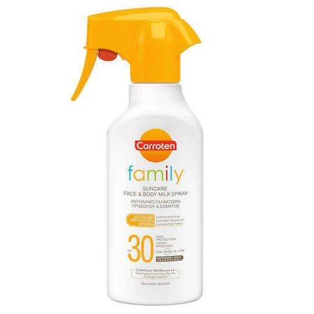 Carroten Family Водостойкий солнцезащитный крем для лица и тела SPF30 спрей 270 мл: цены и характеристики