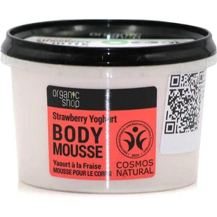 Зволожуючий мус для тіла з полуницею та молоком від Organic Shop 250 мл