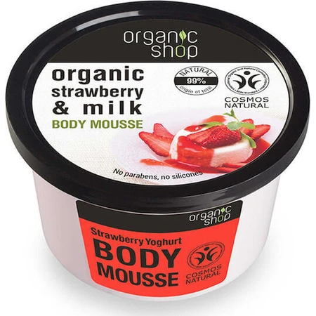 Зволожуючий мус для тіла з полуницею та молоком від Organic Shop 250 мл: ціни та характеристики