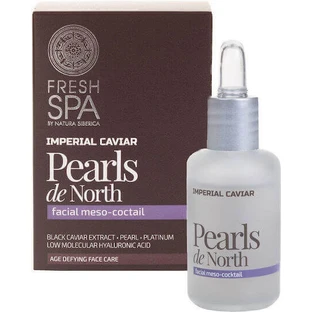 Natura Siberica Fresh Spa Imperial Pear de North Зволожуюча та омолоджуюча сироватка для обличчя з ікрою та гіалуроновою кислотою для детоксикації та сяйва 30 мл