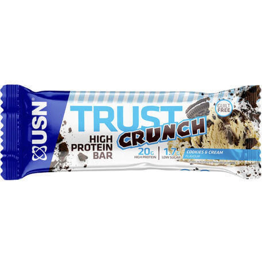 Батончики USN Trust Crunch с 20 г белка и вкусом печенья и сливок 12x60 г: цены и характеристики