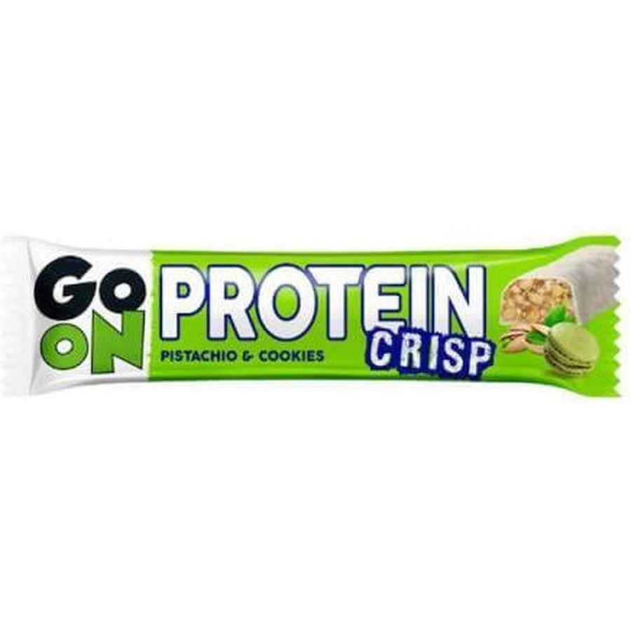 Go On Nutrition Протеїновий хрусткий батончик зі смаком фісташки та печива зі смаком протеїну 45гр: ціни та характеристики