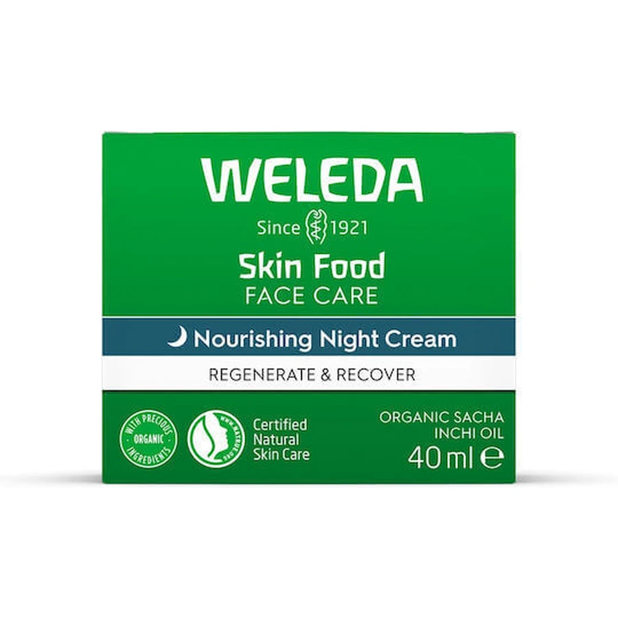 Weleda Skin Food Нічний зволожуючий та відновлюючий крем для обличчя з колагеном та центеллою азіатською 40мл: ціни та характеристики