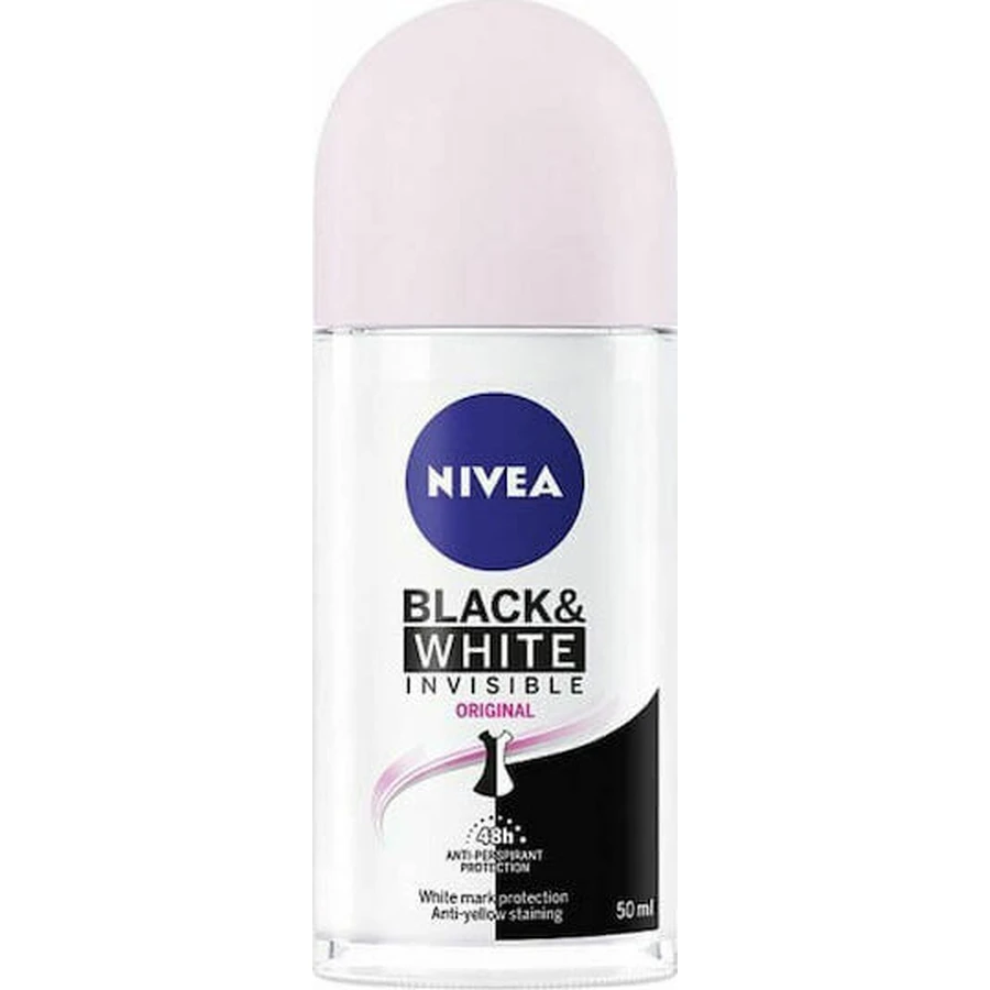 Nivea Black & White Invisible Original Антиперспирант-дезодорант 48 часов ролл-он 50 мл: цены и характеристики