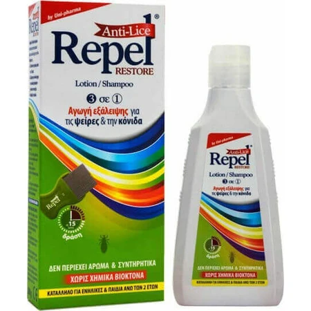 UNI-PHARMA Repel Repel Anti-lice Restore 3 in 1 Lice Treatment Shampoo & Lotion 200ml: цены и характеристики