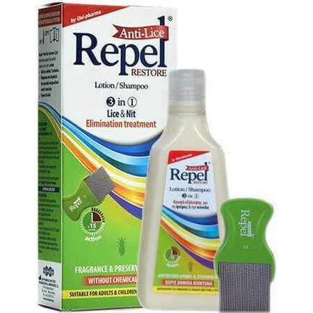 UNI-PHARMA Repel Repel Anti-lice Restore 3 in 1 Lice Treatment Shampoo & Lotion 200ml: цены и характеристики