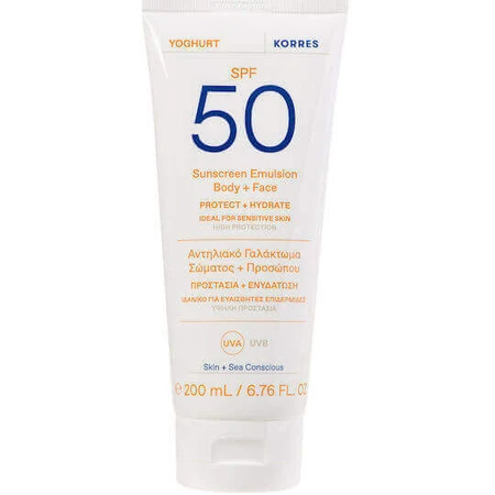 Korres Йогурт Йогурт Солнцезащитный крем для лица и тела SPF50 200 мл: цены и характеристики