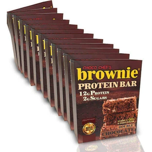 Fit & Shape Шоколадні батончики Choco Choco Chef's Brownie Lux з протеїном 12г та смаком подвійного шоколаду 12х50г