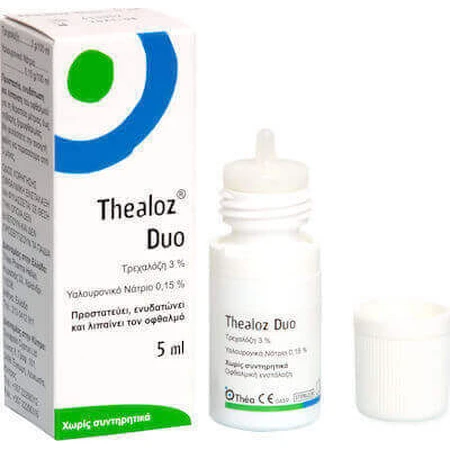 Thea Pharma Hellas Thealoz Duo Гиалуроновая кислота глазные капли для сухих глаз 5 мл: цены и характеристики