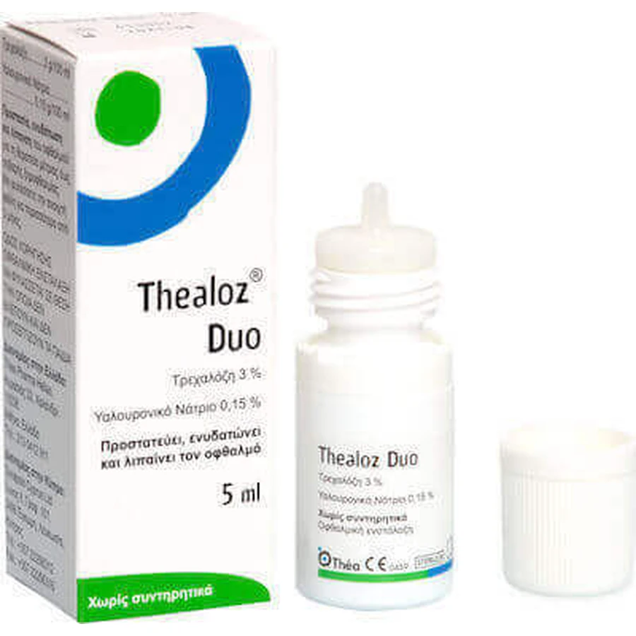 Thea Pharma Hellas Thealoz Duo Гиалуроновая кислота глазные капли для сухих глаз 5 мл: цены и характеристики