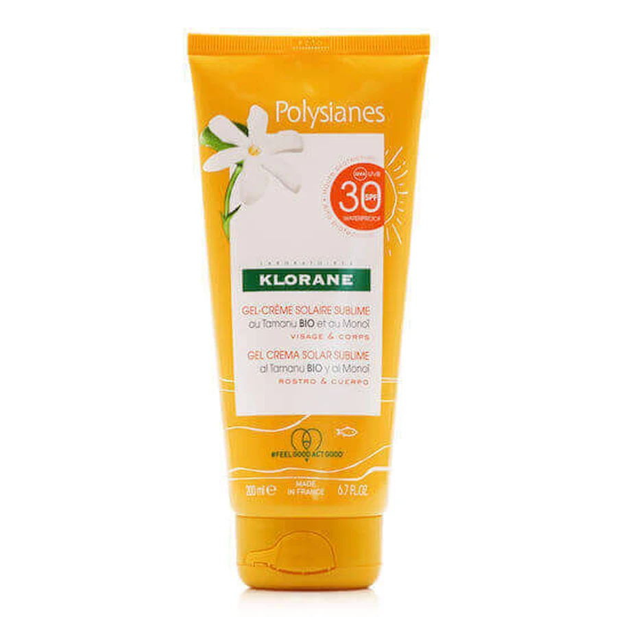 Klorane Polysianes Сонцезахисний гель для обличчя та тіла SPF30 200 мл: ціни та характеристики