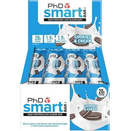 Батончики PhD Smart Bars с 20 г белка и вкусом печенья и сливок 12x64 г: цены и характеристики