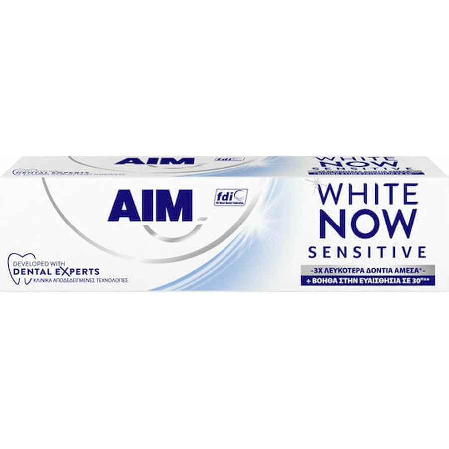 AIM White Now Sensitive Зубная паста для чувствительных зубов и отбеливания 75 мл: цены и характеристики