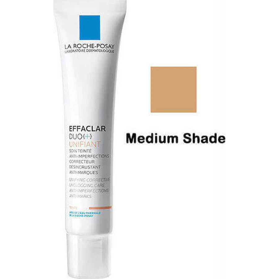 La Roche Posay Effaclar Effaclar Duo+ Unifying Medium 24H Зволожуючий, антивіковий та протидія плямам 24-годинний тонуючий денний гель для обличчя з керамідами 40 мл: ціни та характеристики