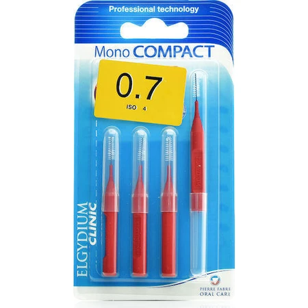Elgydium Mono Compact Межзубные щетки 0,7 мм красные 4 шт.: цены и характеристики