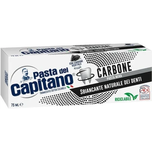 Pasta del Capitano Відбілювання з натуральним активованим вугіллям Зубна паста з активованим вугіллям для відбілювання 75мл