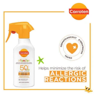 Carroten Family Водостойкий солнцезащитный крем для лица и тела SPF50 спрей 270 мл