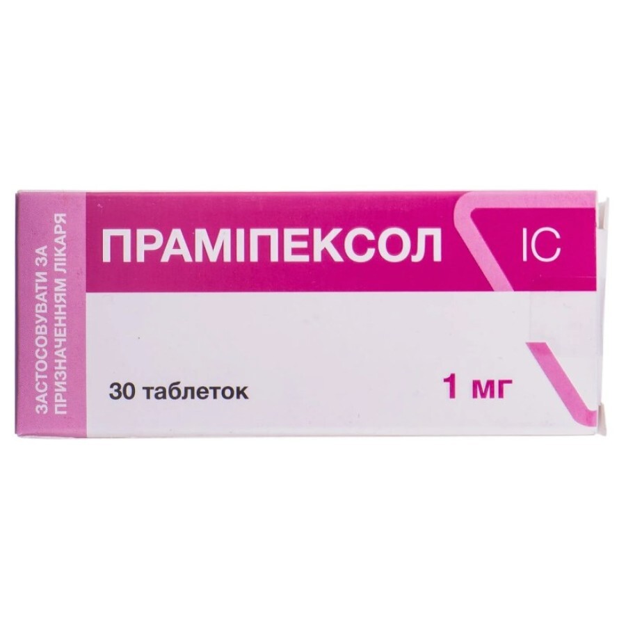 Праміпексол ІС 1 мг таблетки блістер, №30: ціни та характеристики