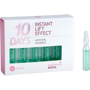 Medisei Panthenol Extra 10 Days Instant Lift Effect Зволожуюча та омолоджуюча сироватка для обличчя з гіалуроновою кислотою та колагеном для детоксикації та ліфтингу 10х2 мл