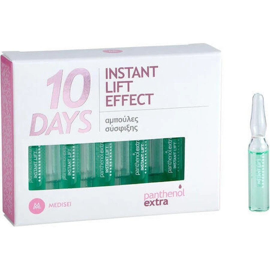 Medisei Panthenol Extra 10 Days Instant Lift Effect Увлажняющая и антивозрастная сыворотка для лица с гиалуроновой кислотой и коллагеном для детоксикации и лифтинга 10x2 мл: цены и характеристики