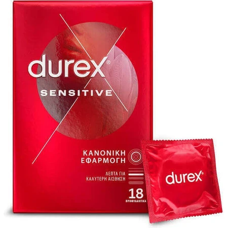 Durex Sensitive Prezervative Чутливий попередній консервант Durex Sensitive Prezervative 18шт: ціни та характеристики