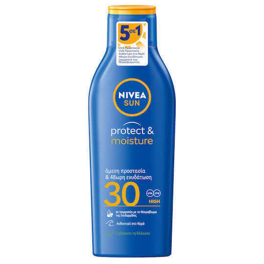 Nivea Protect & Moisture Водостійкий сонцезахисний крем для тіла SPF30 200 мл: ціни та характеристики