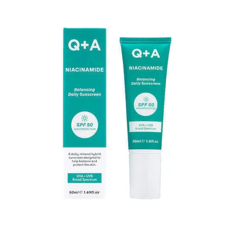 Q+A Natural Skincare Ніацинамід Балансуючий денний сонцезахисний крем для обличчя SPF50 50 мл: ціни та характеристики