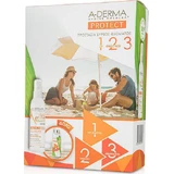 A-Derma Protect Kids Водостійкий дитячий сонцезахисний крем-спрей SPF50 200 мл та подарунковий буфет