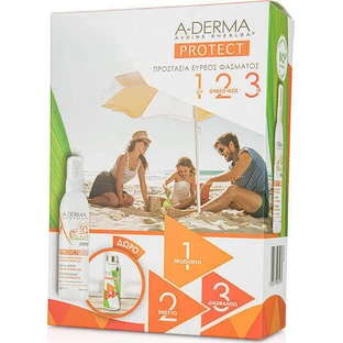 A-Derma Protect Kids Водостойкий детский солнцезащитный крем-спрей SPF50 200 мл и подарочный буфет