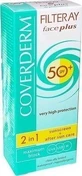 Coverderm Filteray Plus 2 в 1 сонцезахисний крем для обличчя від сонця та після сонця як водостійкий сонцезахисний крем SPF50 50 мл