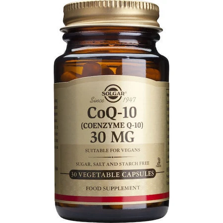 Solgar COQ-10 (Коензим Q-10) без глютену 30 мг 30 рослинних капсул: ціни та характеристики
