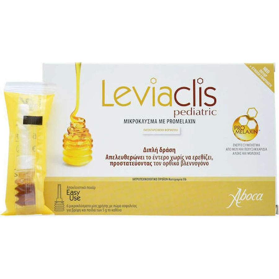Aboca Leviaclis Педиатрический микроклизмы с промелаксином для детей 6 х 5 гр: цены и характеристики