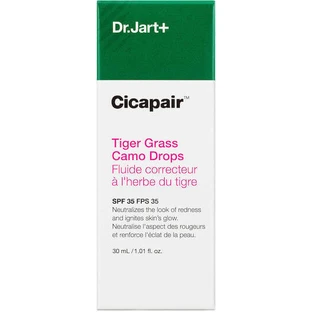Dr. Jart+ Cicapair Tiger Grass Camo Drops Успокаивающая и увлажняющая сыворотка для лица SPF35 с центеллой азиатской против сияния и акне 30 мл