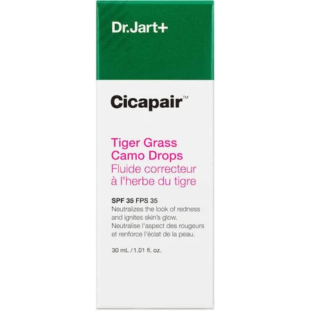 Dr. Jart+ Cicapair Tiger Grass Camo Drops Успокаивающая и увлажняющая сыворотка для лица SPF35 с центеллой азиатской против сияния и акне 30 мл: цены и характеристики